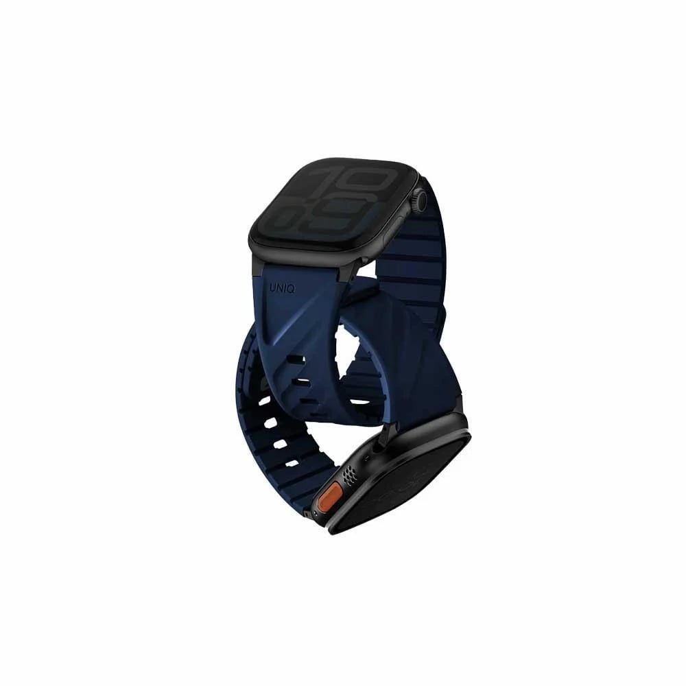 UNIQ FLUO MAGNETIC APPLE WATCH STRAP WITH CONNECTOR BUNDLE 49-40MM - MARINE BLUE (MARINE BLUE)