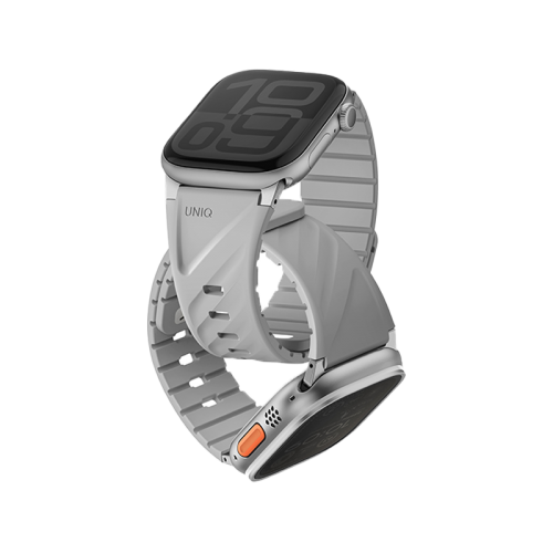 UNIQ FLUO MAGNETIC APPLE WATCH STRAP WITH CONNECTOR BUNDLE 49-40MM - MIST GREY (MIST GREY)