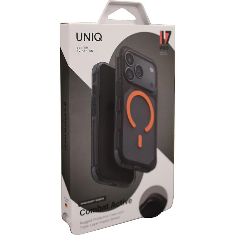 UNIQ HYBRID IPHONE 17 PRO (2025) 6.3 MAGCLICK CHARGING COMBAT ACTIVE - FROST SMOKE / ORANGE (FROST SMOKE / ORANGE)