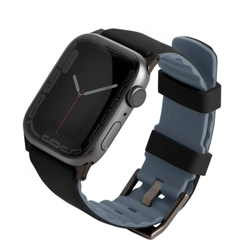 UNIQ LINUS AIROSOFT SILICONE APPLE WATCH STRAP 41/40/38MM - MIDNIGHT BLACK (BLACK)
