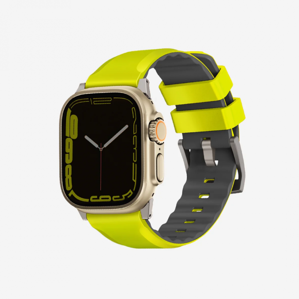 UNIQ LINUS AIROSOFT SILICONE APPLE WATCH STRAP 49/46/45/44MM - LIME GREEN (LIME GREEN)