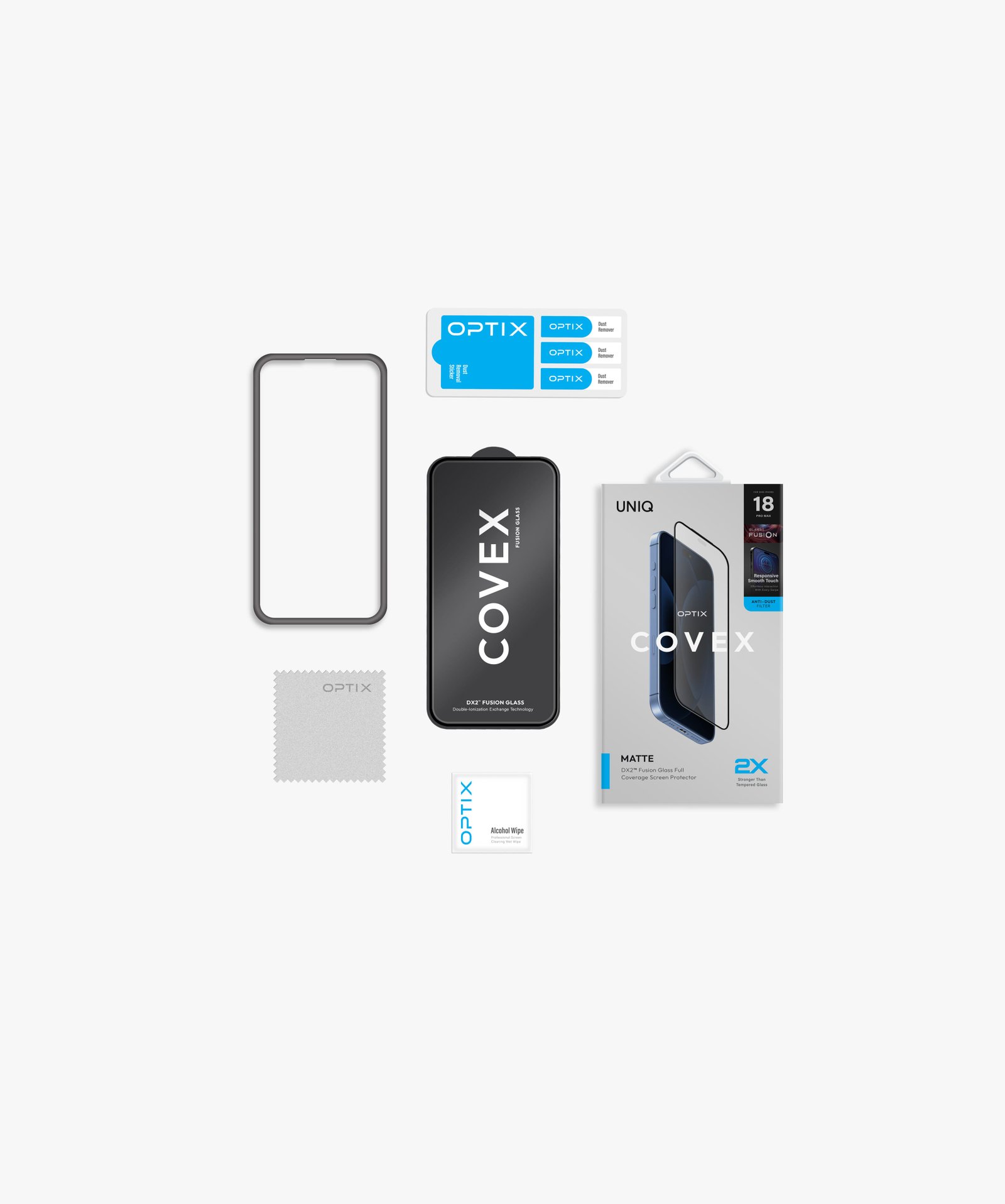 UNIQ OPTIX COVEX MATTE (DX2) IPHONE 18 PRO (2026) 6.3 GLASS SCREEN PROTECTOR -