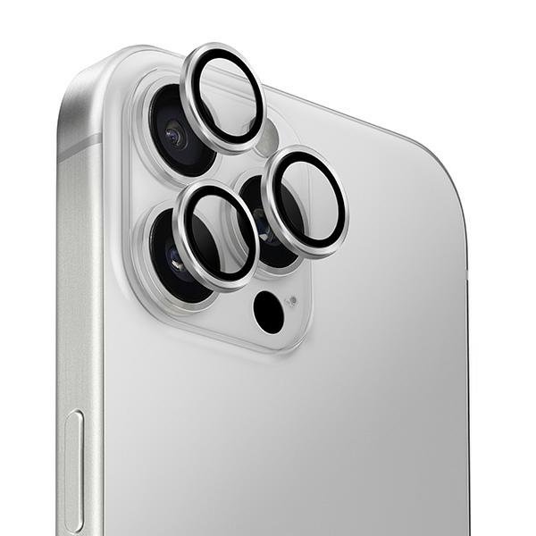 UNIQ OPTIX IPHONE 16 PRO (2024) 6.3/6.9 ALUMINIUM CAMERA LENS PROTECTOR - STERLING (SILVER)