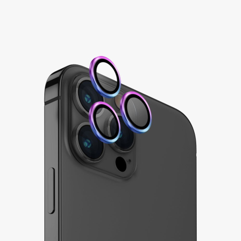 UNIQ OPTIX IPHONE PRO (2023) 6.7 ALUMINIUM CAMERA LENS PROTECTOR - IRIDESCENT (IRIDESCENT)