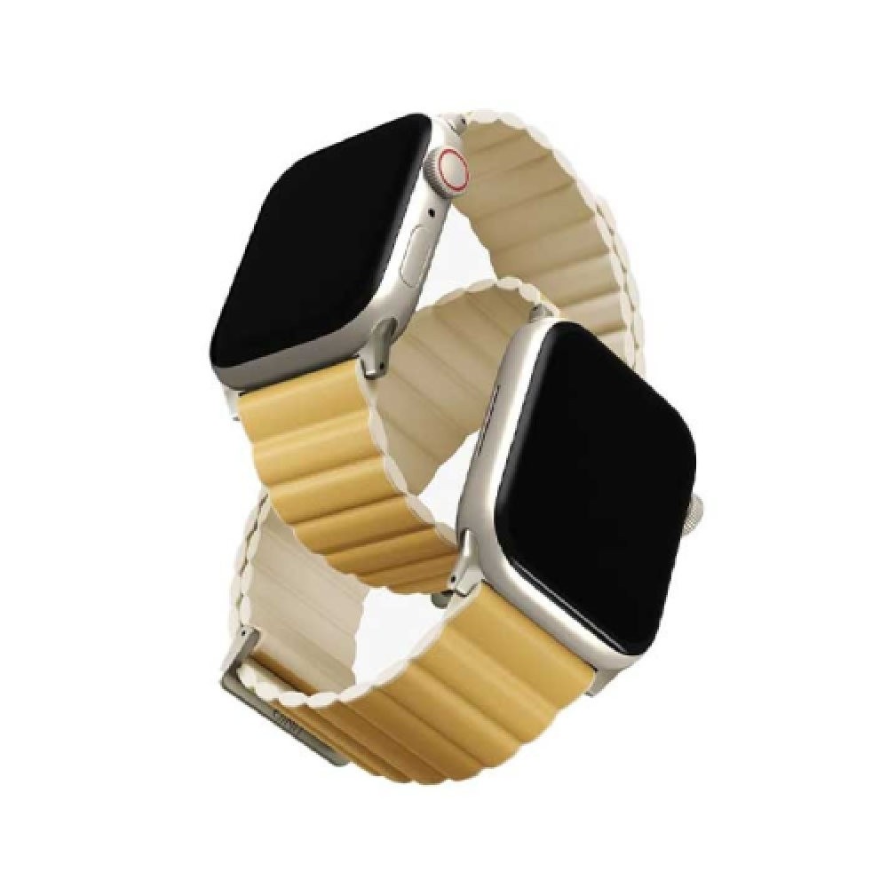 UNIQ REVIX PREMIUM EDITION REVERSIBLE MAGNETIC APPLE WATCH STRAP 41/40/38MM - CANARY (CANARY YELLOW/IVORY)