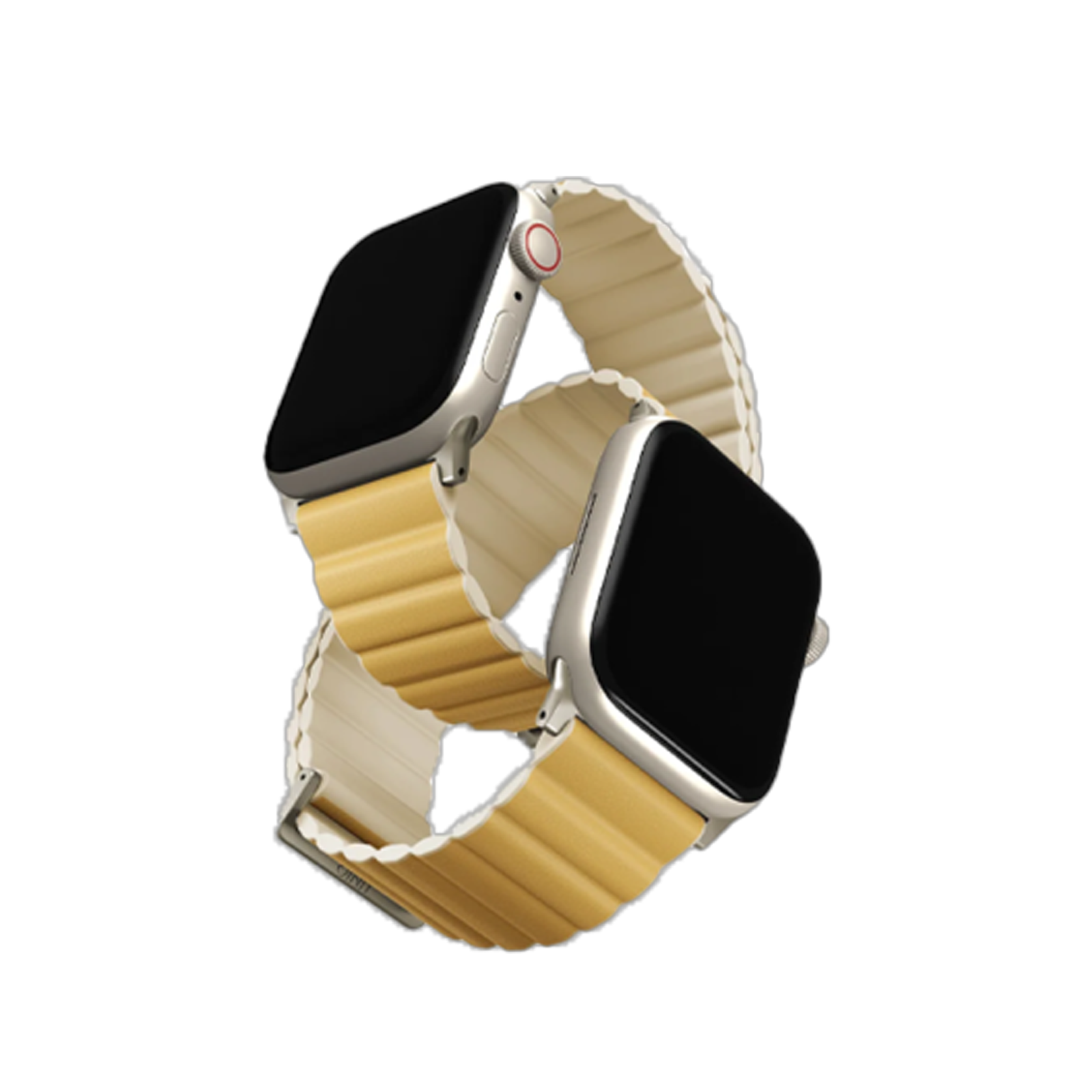 UNIQ REVIX PREMIUM EDITION REVERSIBLE MAGNETIC APPLE WATCH STRAP 49/45/44/42MM - CANARY (CANARY YELLOW/IVORY)