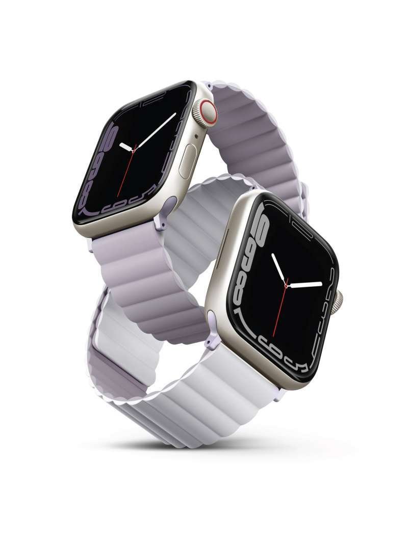 UNIQ REVIX REVERSIBLE MAGNETIC APPLE WATCH STRAP 45/44/42MM - LILAC (LILAC/WHITE)