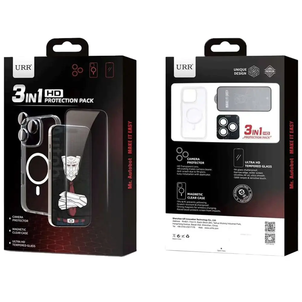 URR BK01 3IN1 HD Protection Bundle Set Clear for iPhone 16