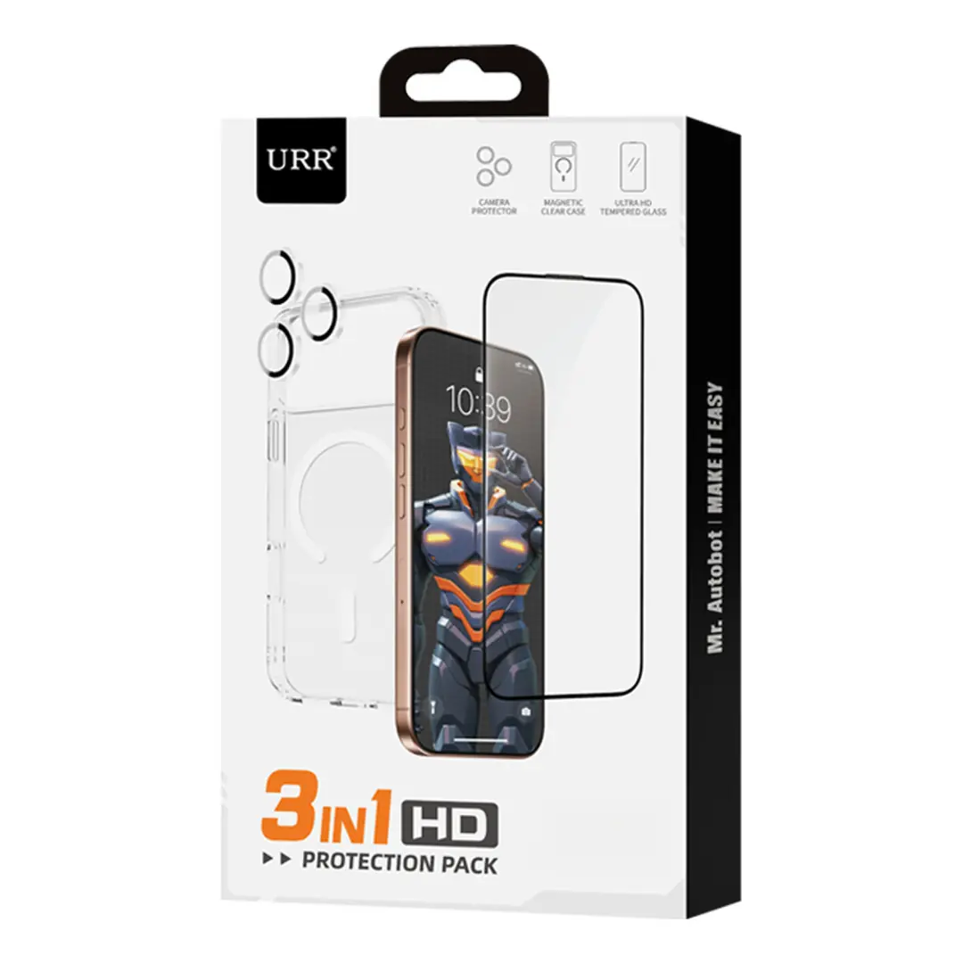 URR BK22 3IN1 HD Protection Bundle Set Clear for iPhone 17 Pro Max