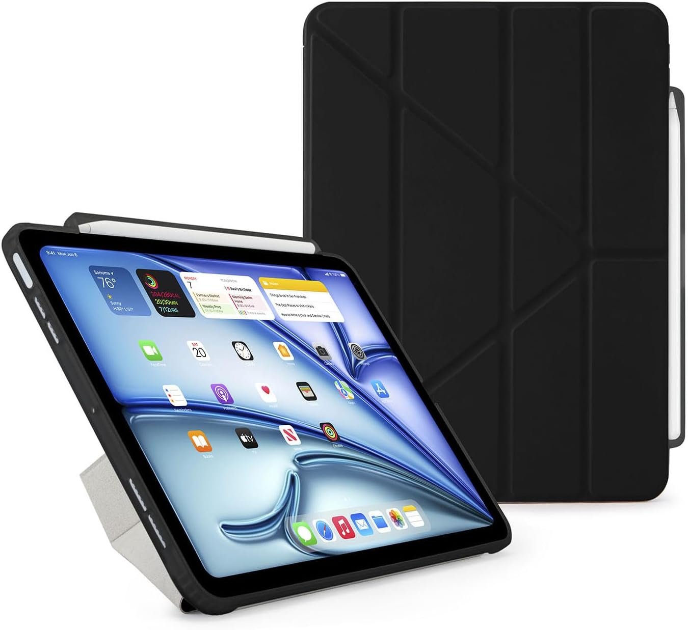 Pipetto iPad Air13 (2024)OrigamiNo3 Pencil CaseBLK_P053-49-AE