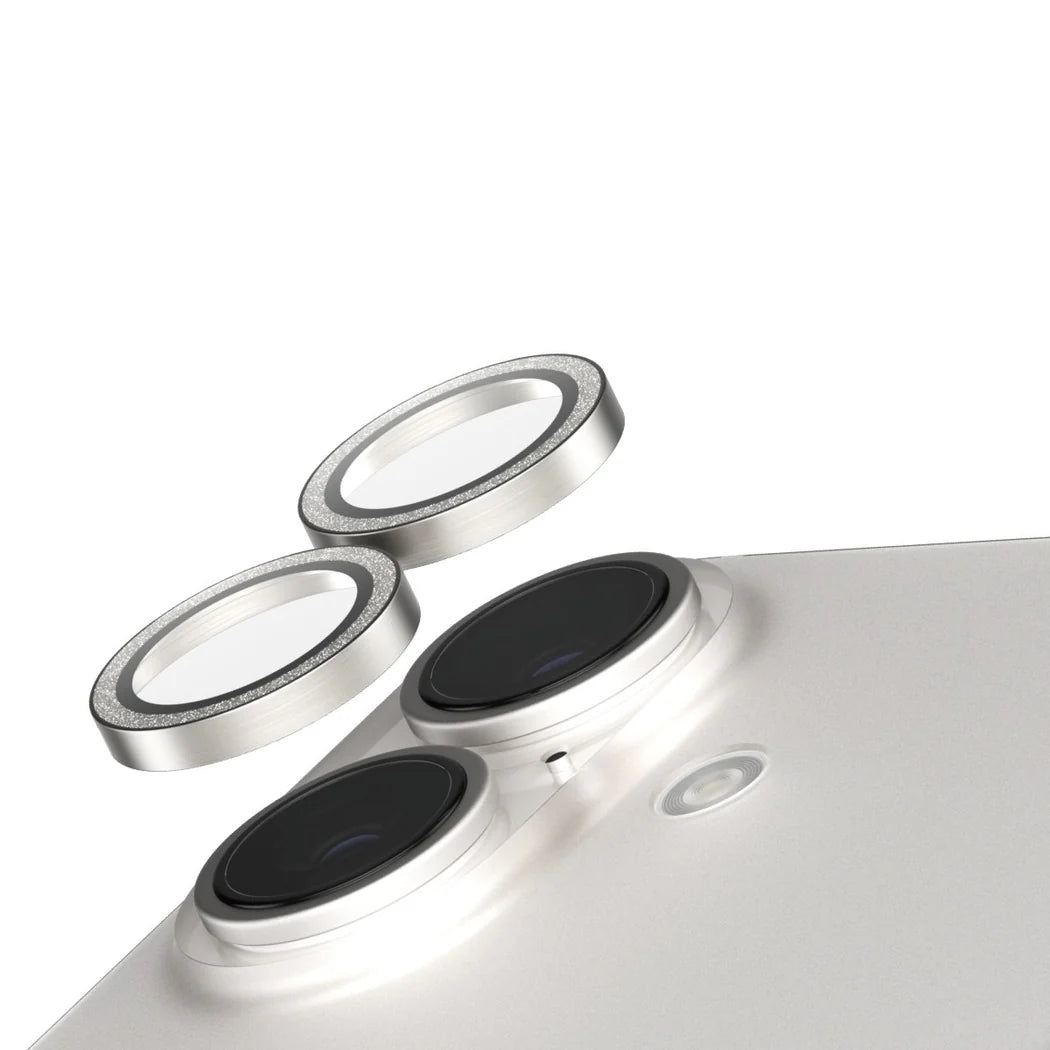 Apple iPhone 16/16 Plus Rings Glit Silver camera protector