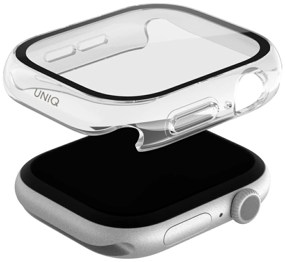 UNIQ NAUTIC WATCH CASE WITH IP68 WATER-RESISTANT TEMPERED GLASS SCREEN PROTECTION 42MM - DOVE (CLEAR)