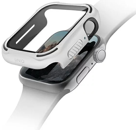 UNIQ TORRES ANTIMICROBIAL WATCH CASE WITH 9H TEMPERED GLASS SCREEN PROTECTION 44MM - DOVE (WHITE)