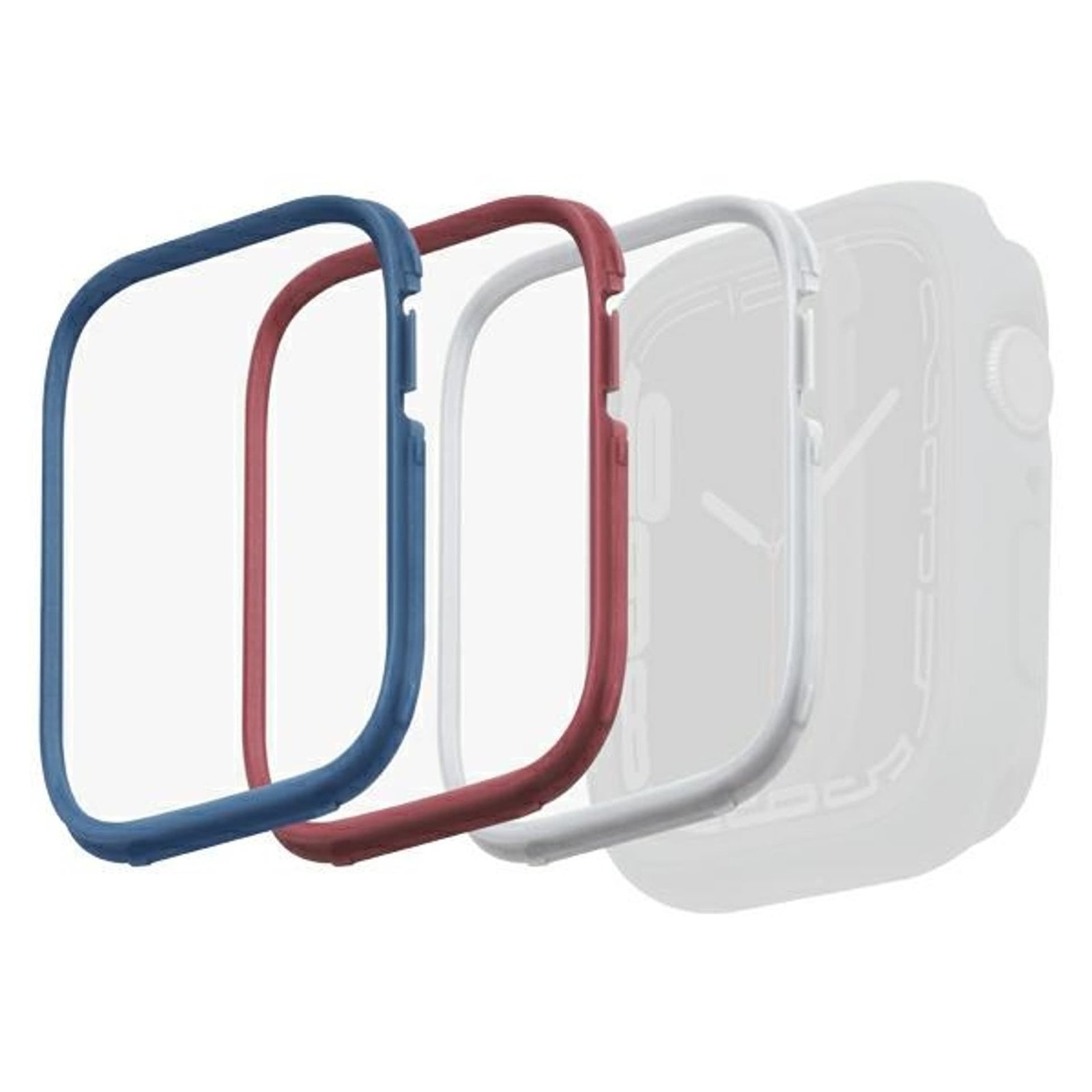 UNIQ MODUO 3-IN-1 PC BEZEL PROTECTOR BUNDLE 45/44MM - BLUE/RED/WHITE