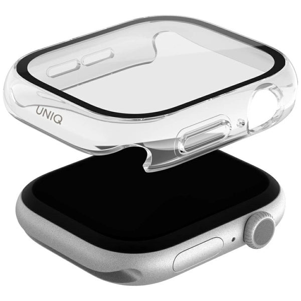 UNIQ NAUTIC WATCH CASE WITH IP68 WATER-RESISTANT TEMPERED GLASS SCREEN PROTECTION 46MM - DOVE (CLEAR)