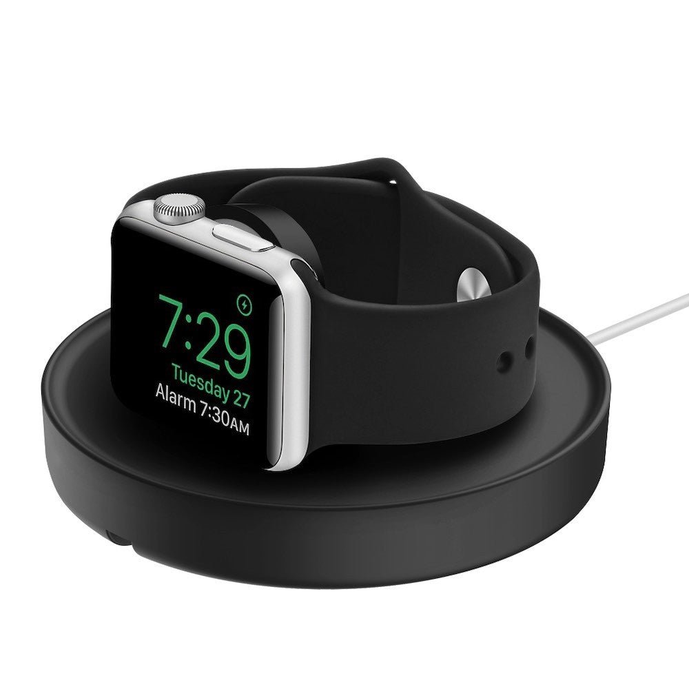 Uniq Dome Charging Dock with Cable Organiser for Apple Watch-Midnight Black(black)