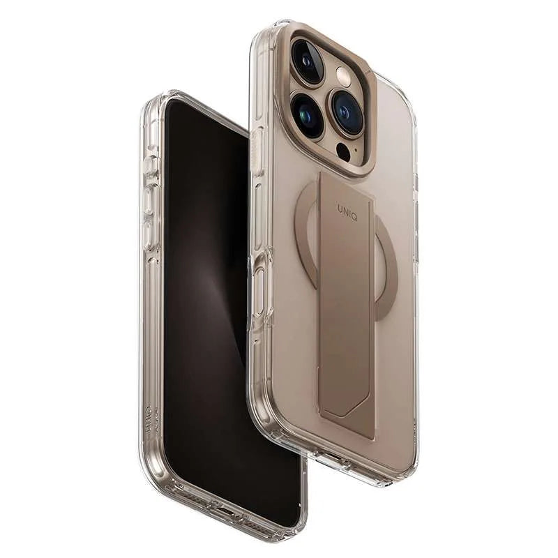 UNIQ HYBRID IPHONE 16 PRO (2024) 6.3 HELDRO MAX MAGCLICK WITH CAMERA STAND - TAUPE GOLD (TAUPE GOLD)