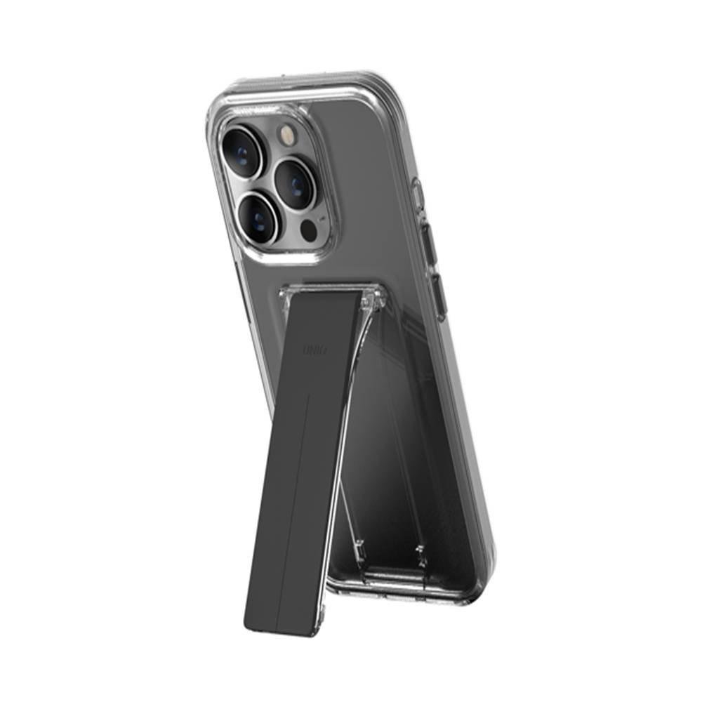 UNIQ HYBRID IPHONE PRO (2023) 6.7 HELDRO MOUNT WITH STAND - VAPOUR (SMOKE)